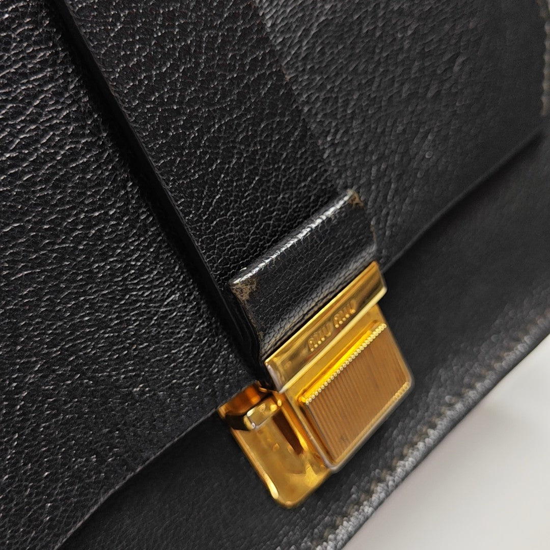 Miu Lady Calfskin Black