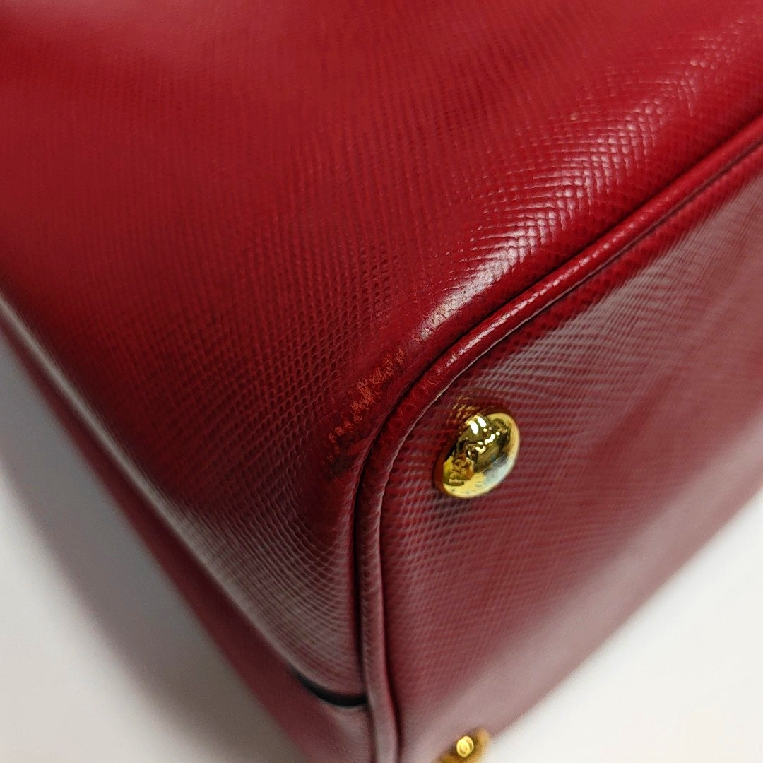 Double Medium Saffiano Calfskin Red
