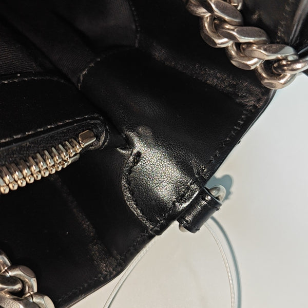 Chevron Leather Tote Bag Black