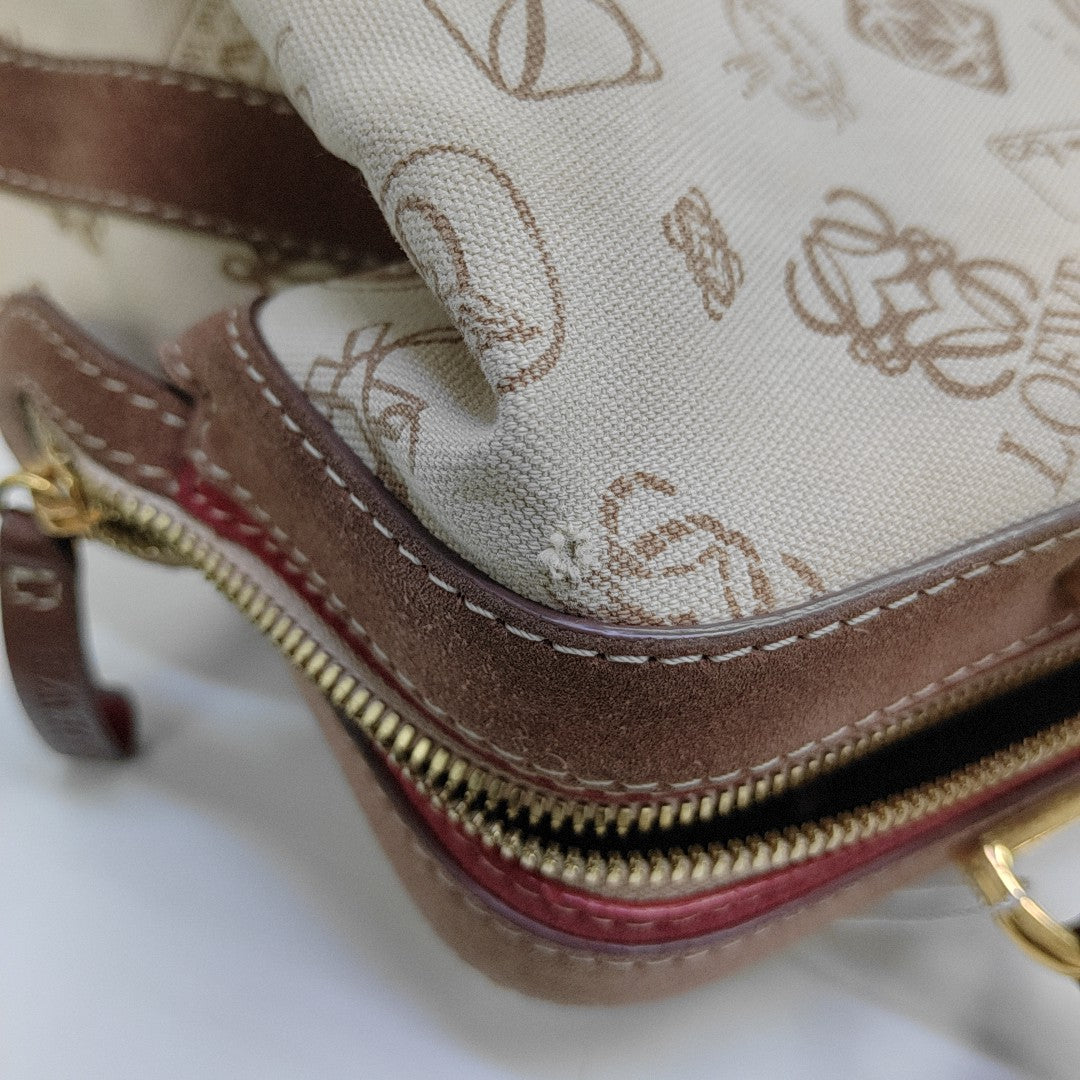 Nylon Top Handle Bag Beige