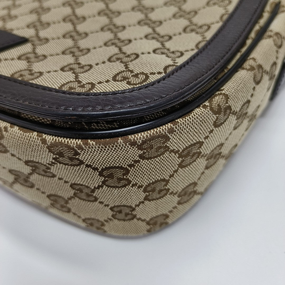Monogram Canvas Shoulder Bag Brown