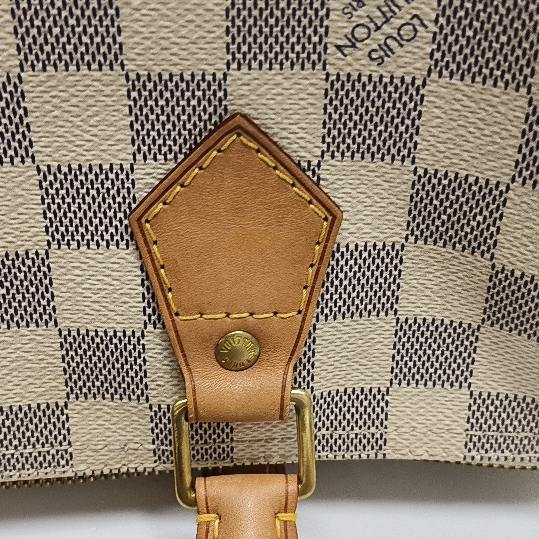 SPEEDY 30 Damier Azur Coated Canvas White