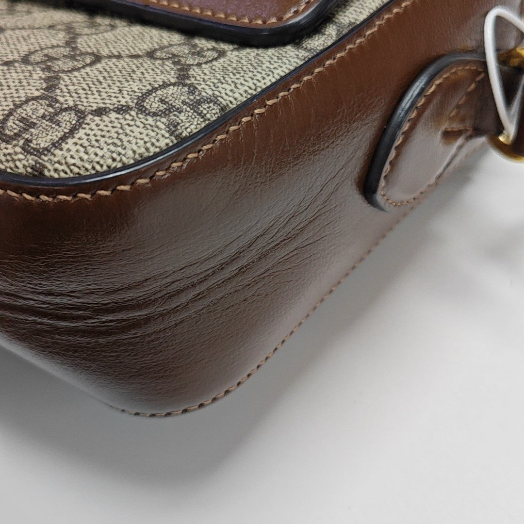 Horsebit 1955 Small Coated Canvas Beige
