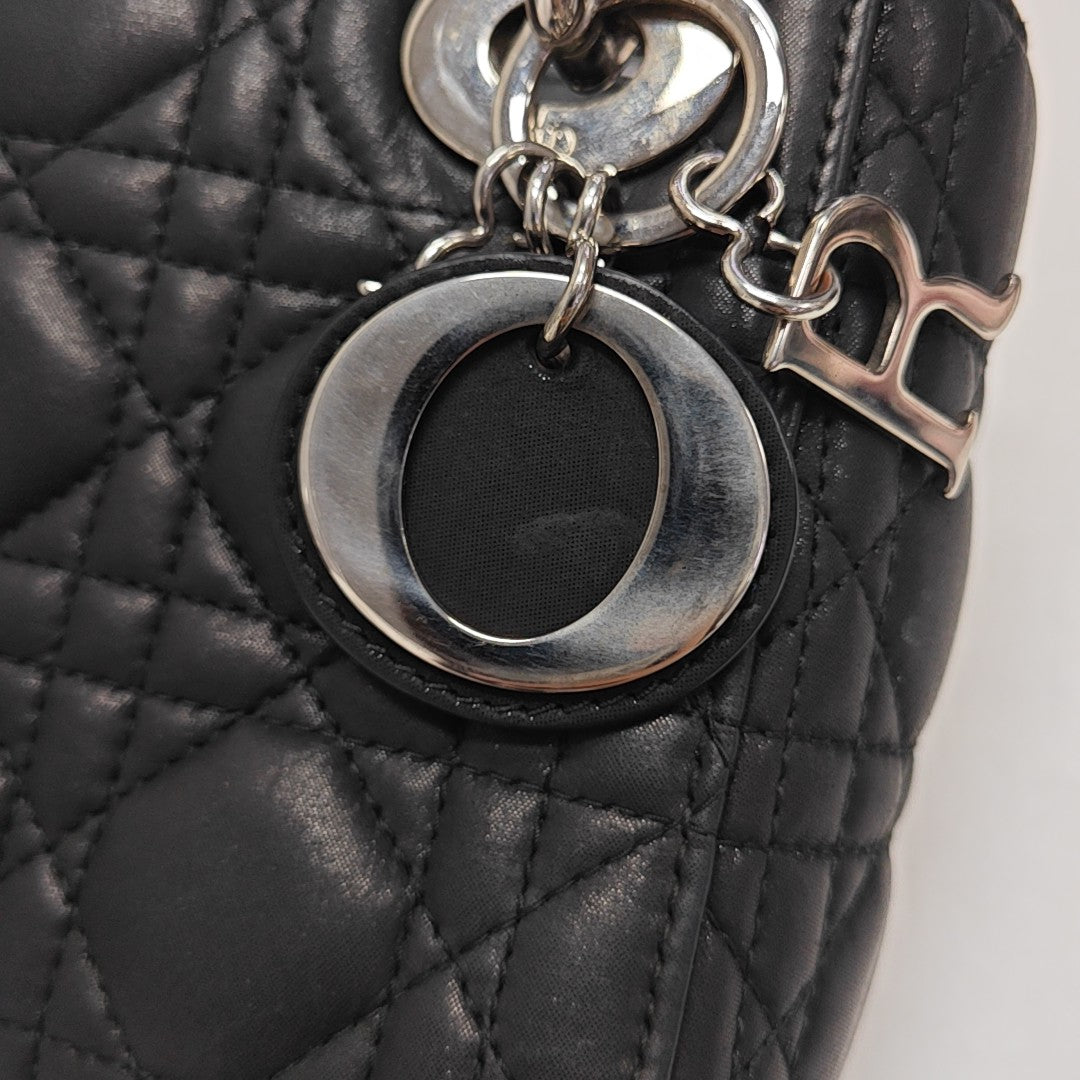 Lady Dior Mini Quilted Calfskin Black