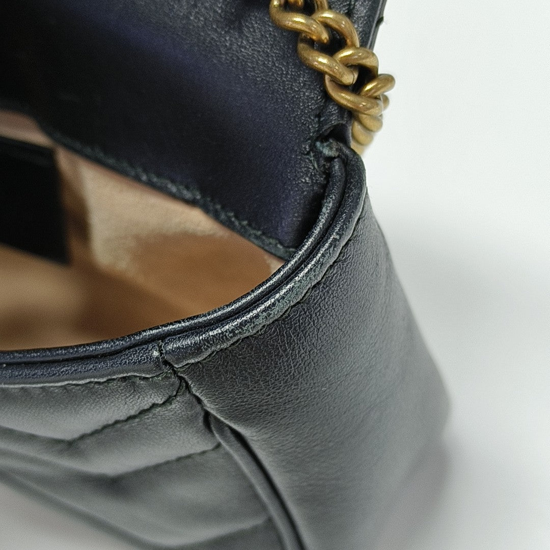 GG Marmont Mini Quilted Calfskin Black