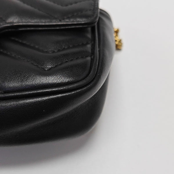 GG Marmont Mini Quilted Calfskin Black