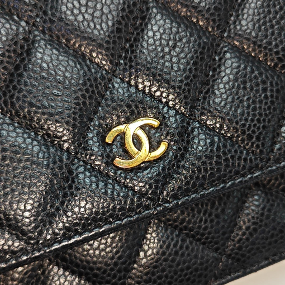 WOC Quilted Grained Calfskin Black