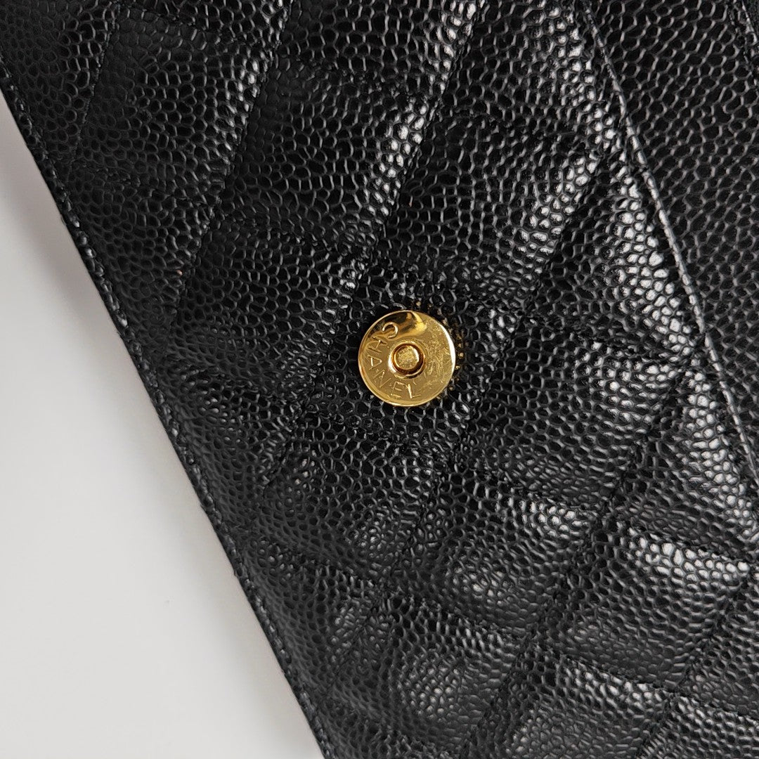 WOC Quilted Grained Calfskin Black