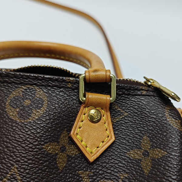 SPEEDY Nano Monogram Coated Canvas Brown