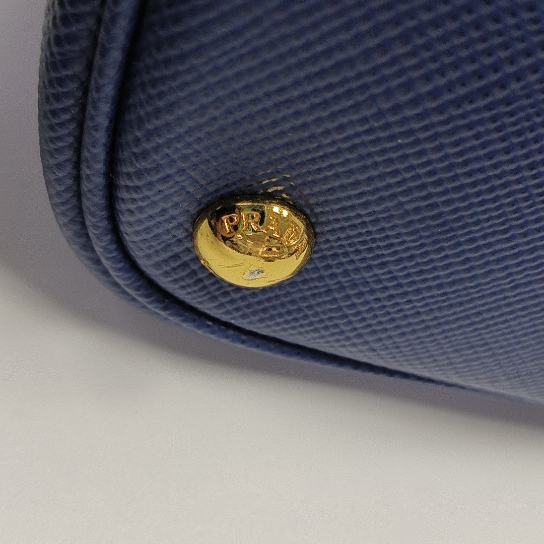 Double Medium Saffiano Calfskin Blue