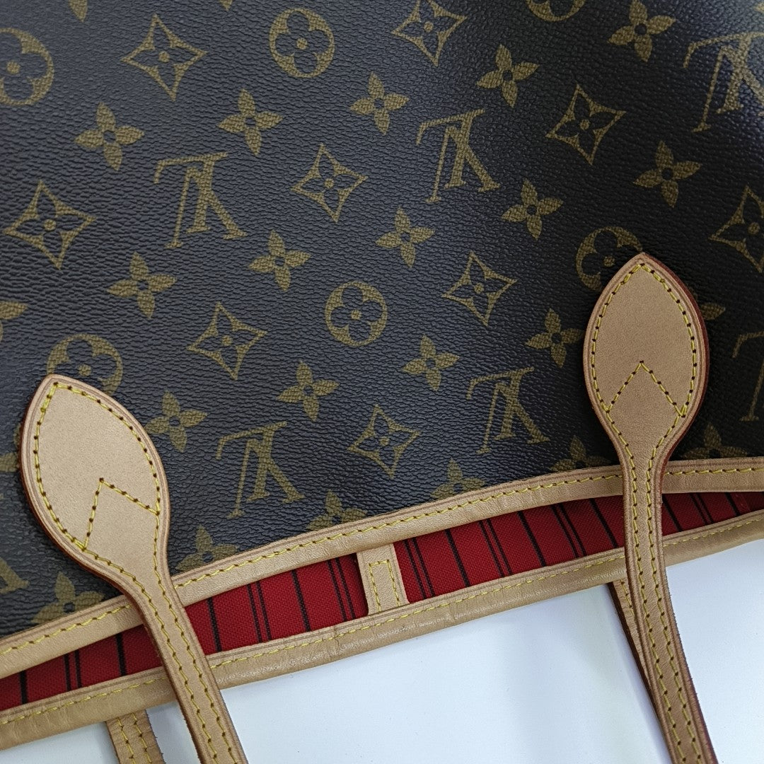 NEVERFULL MM Monogram Coated Canvas Brown