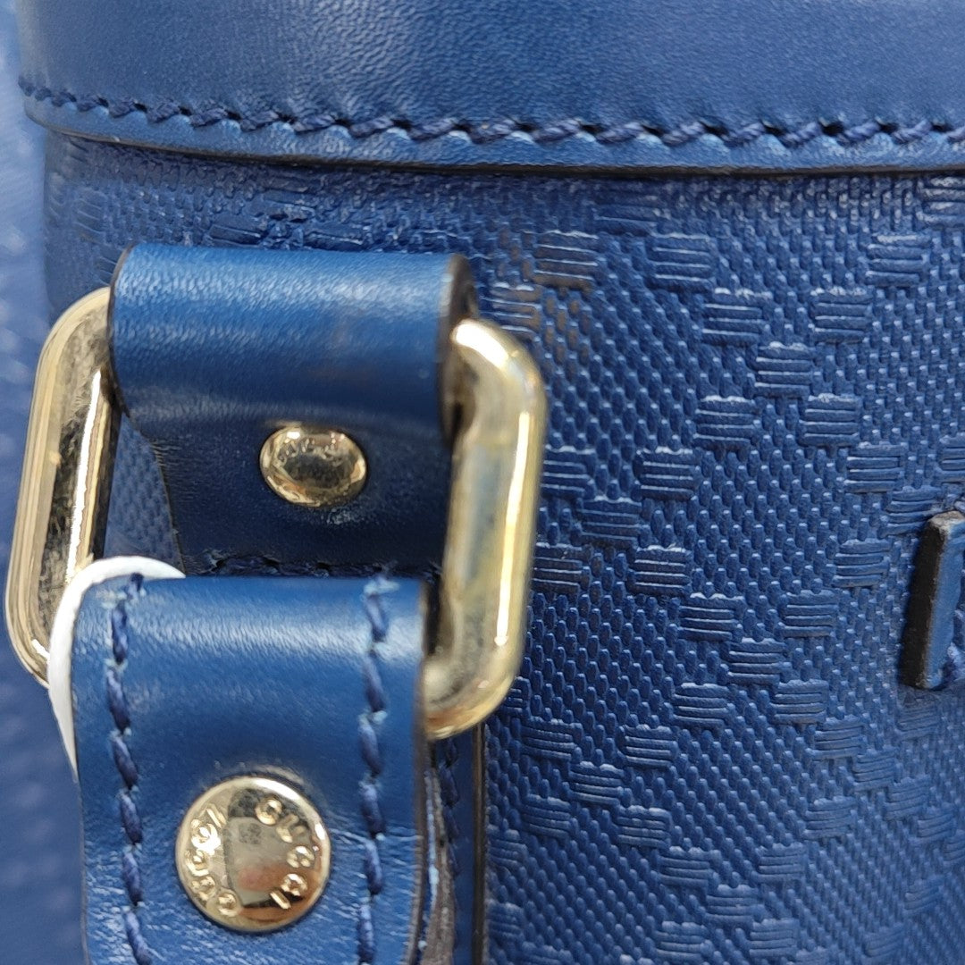 Leather Shoulder Bag Blue
