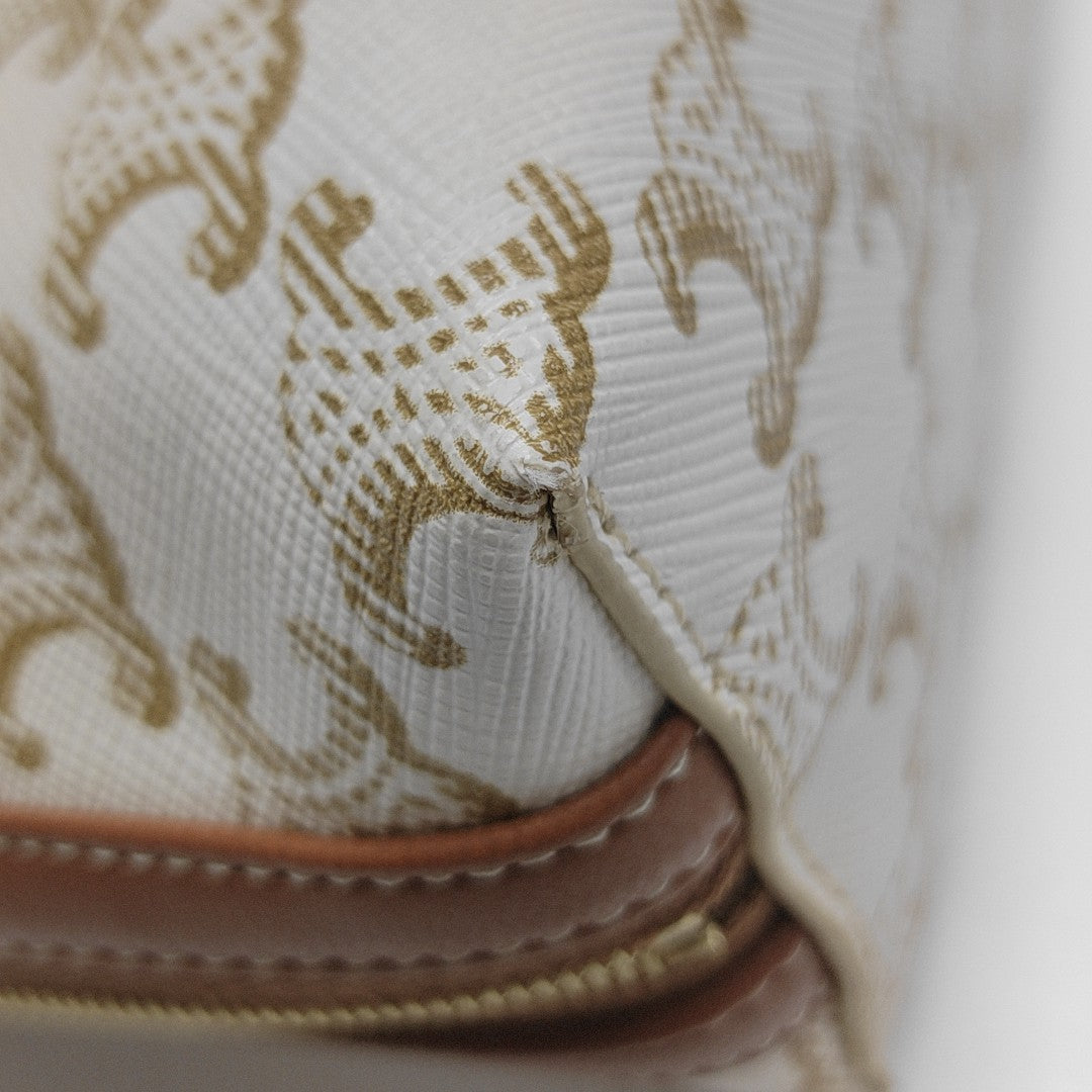 Coated Canvas Shoulder Bag White
