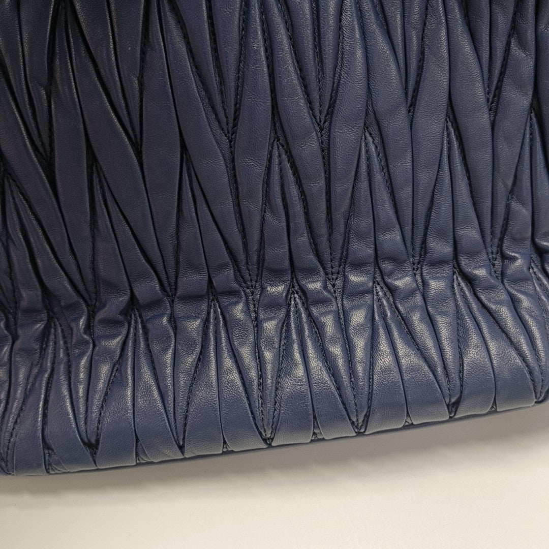 Quilted Lambskin Tote Bag Blue