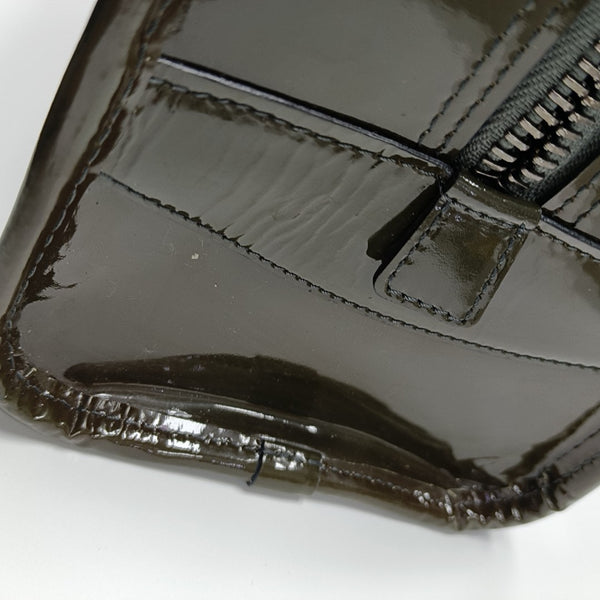Patent Leather Top Handle Bag Green