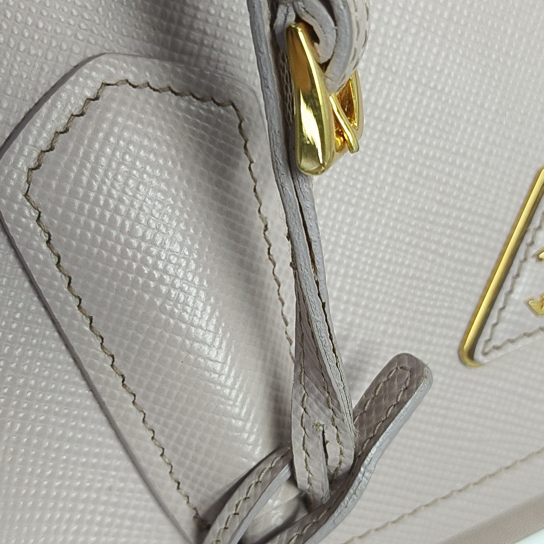 Double Medium Saffiano Calfskin Pink
