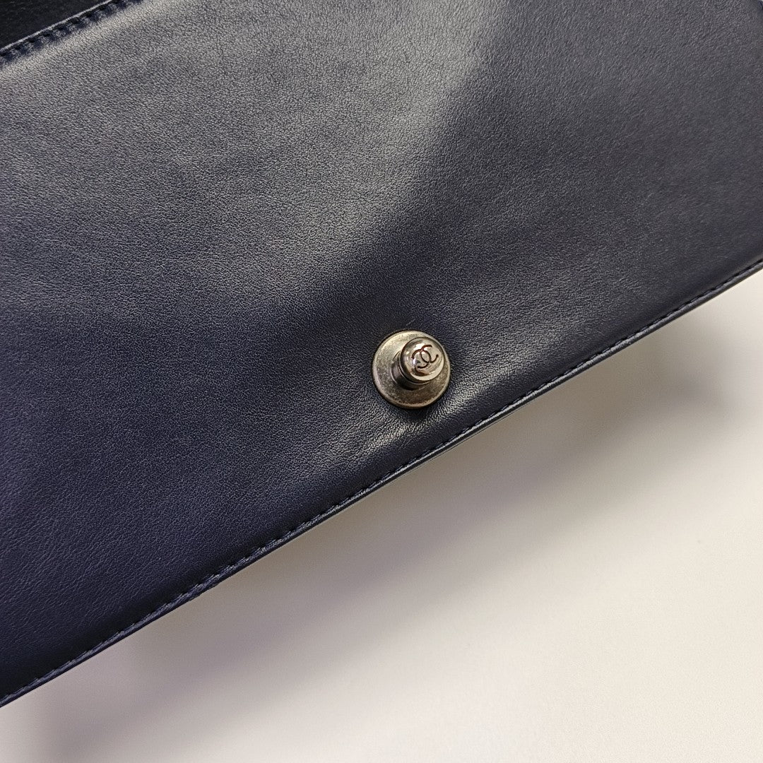 BOY CHANEL Medium Quilted Calfskin Blue