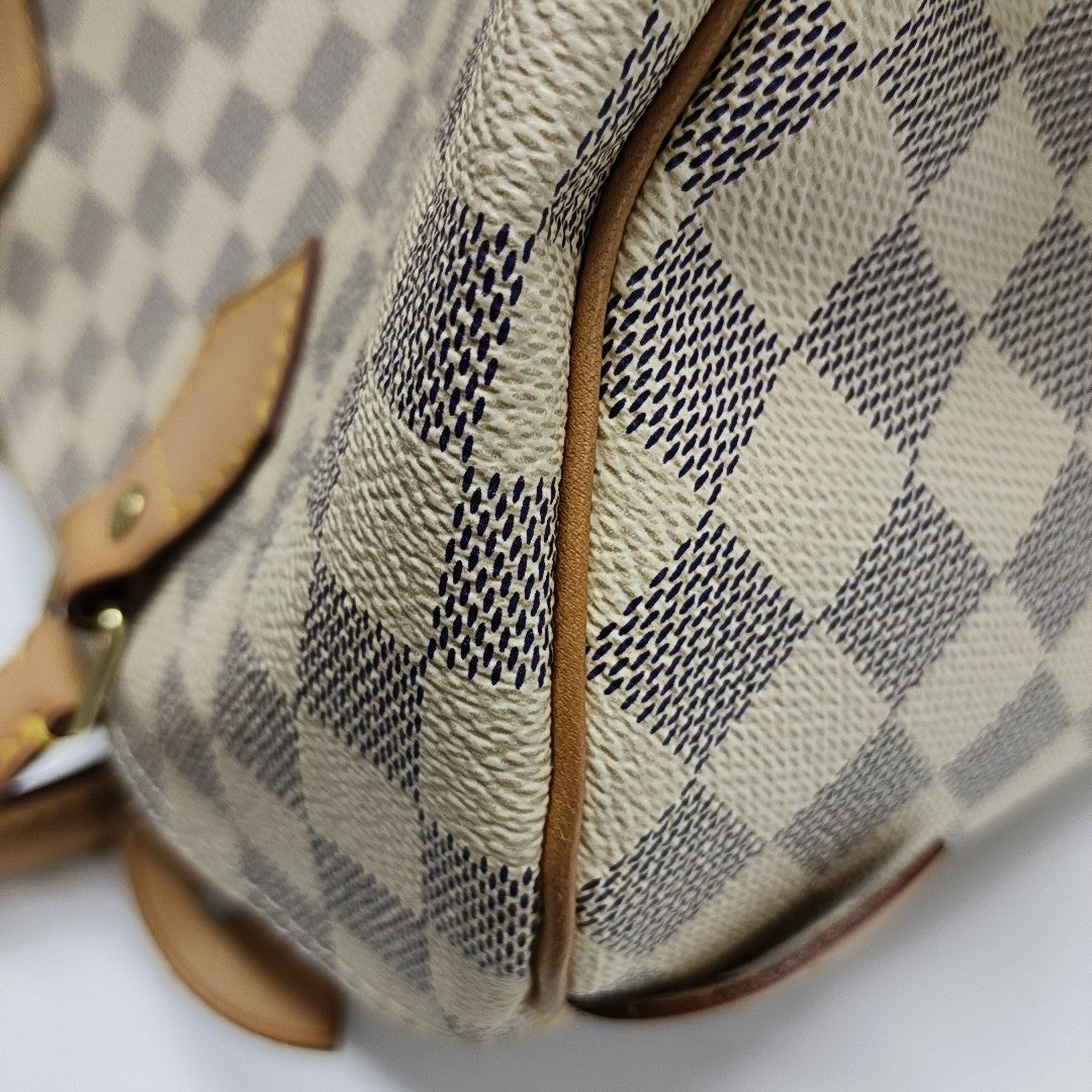 SPEEDY 30 Damier Azur Coated Canvas White