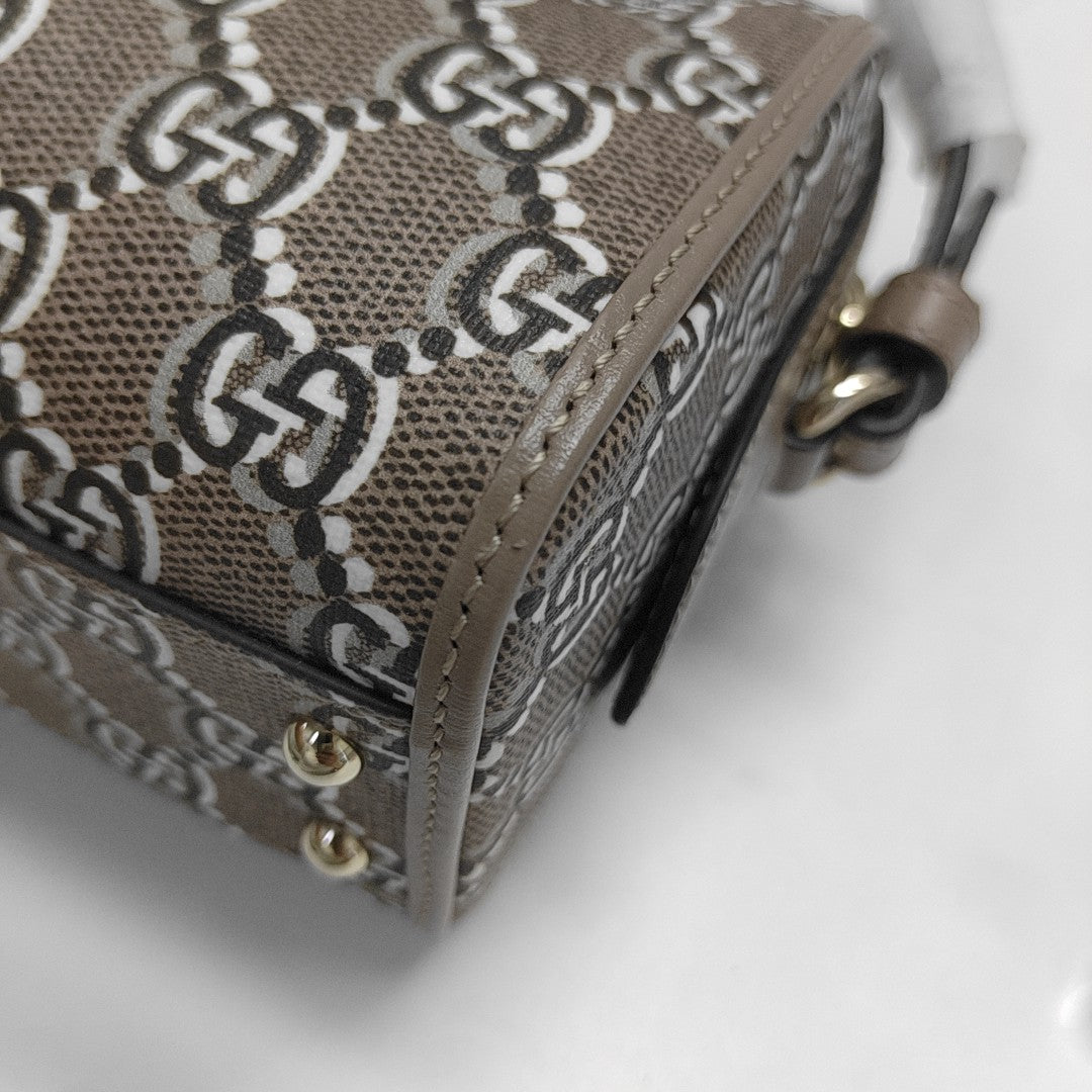 Monogram Coated Canvas Shoulder Bag Super Mini Gray