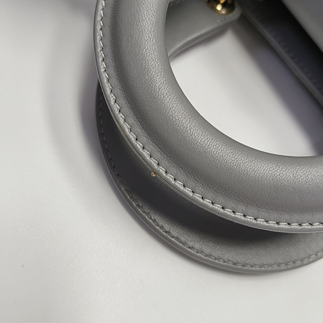 Lady Dior Small Cannage Lambskin Gray