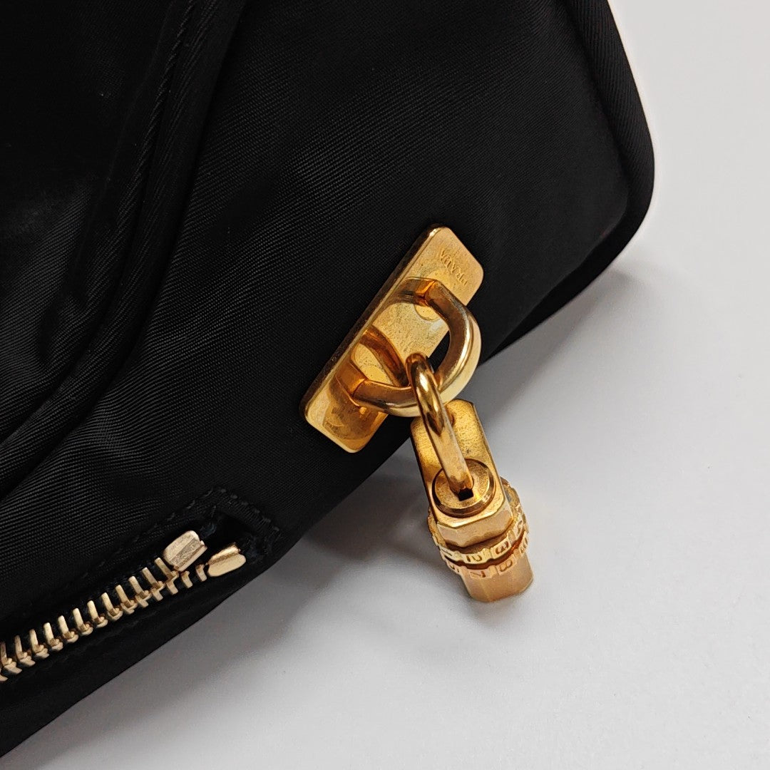 Nylon Top Handle Bag Black
