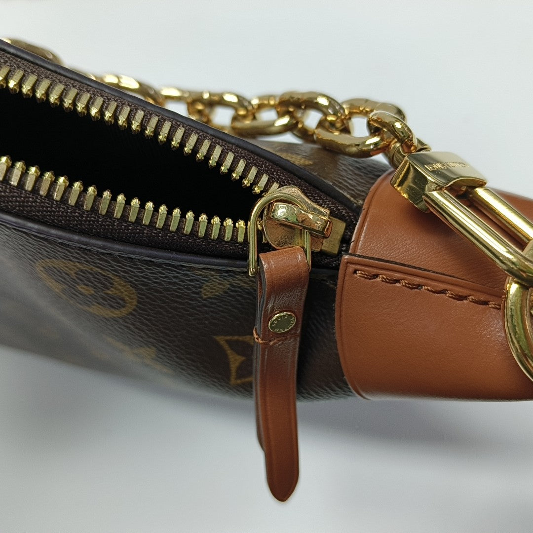 LOOP HOBO Monogram Coated Canvas Brown