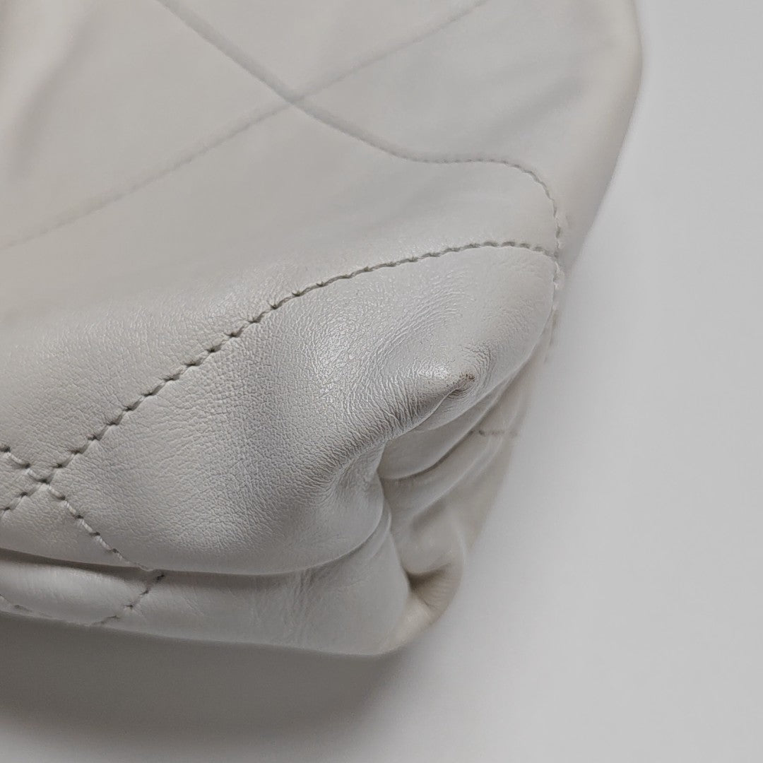 CHANEL 22 Mini Quilted Calfskin White