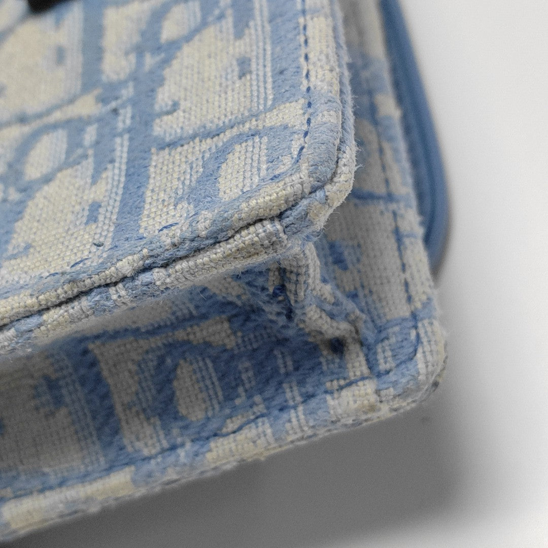 Authenticated pre-owned  Saddle Oblique Canvas Blue - Shoulder Bag at Looply