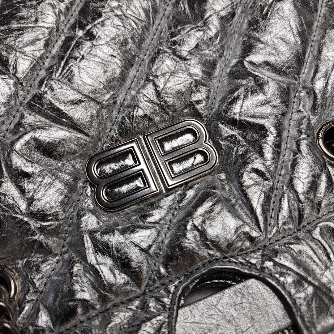 Crush Small Quilted Calfskin Silver