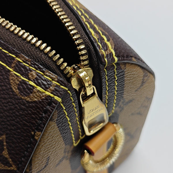 KEEPALL Monogram Coated Canvas Brown