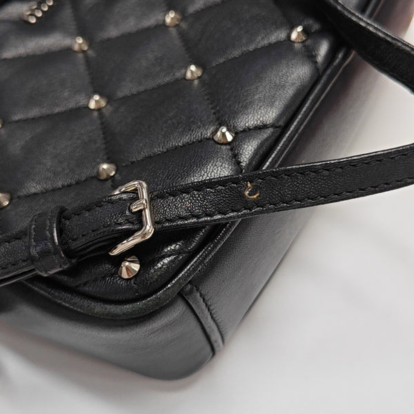 Quilted Lambskin Shoulder Bag Black