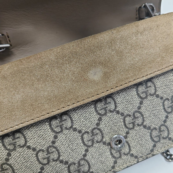 Dionysus Super Mini Monogram Coated Canvas Beige