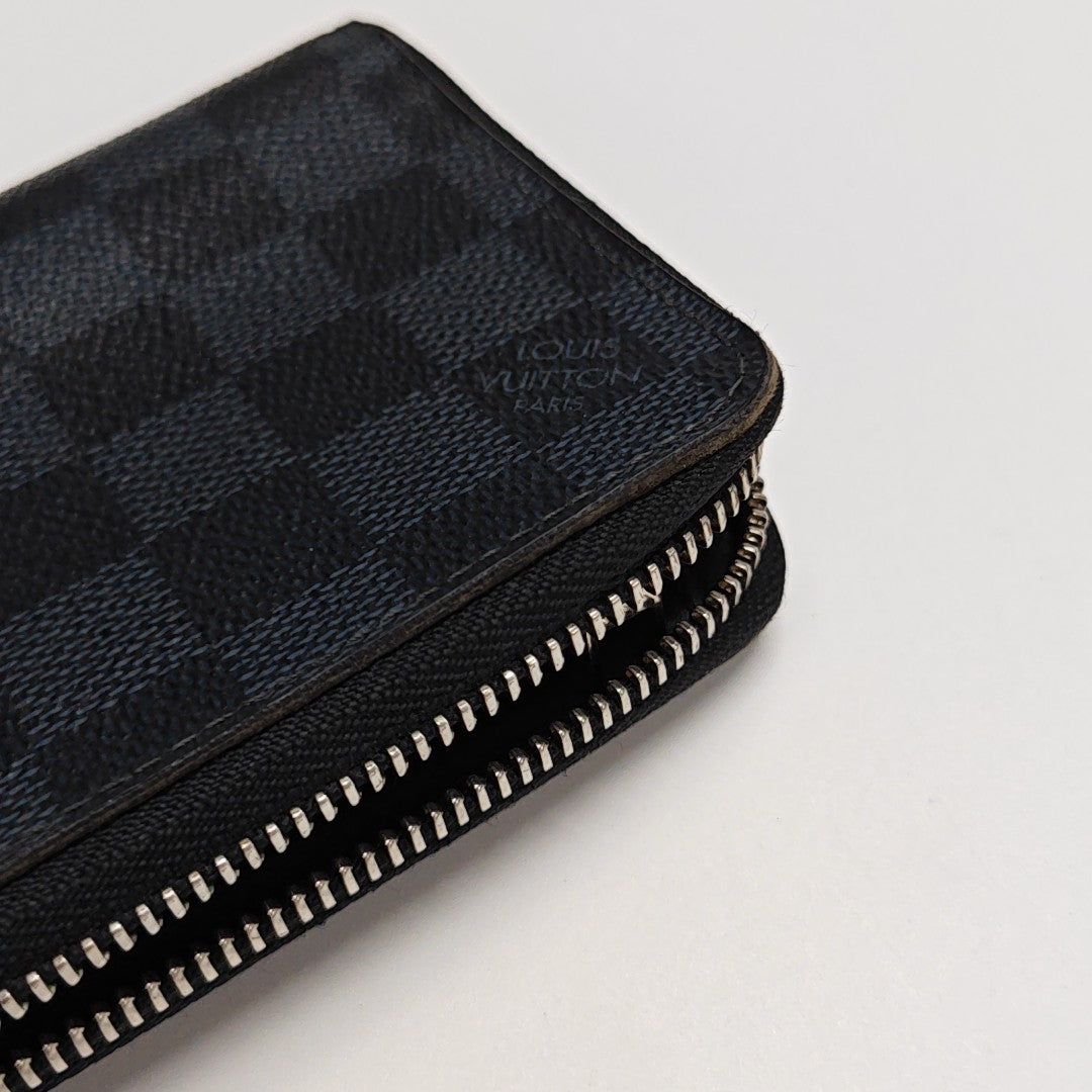ZIPPY Damier Coated Canvas Blue Wallet