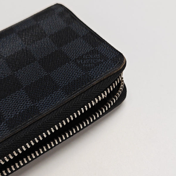 ZIPPY Damier Coated Canvas Blue Wallet