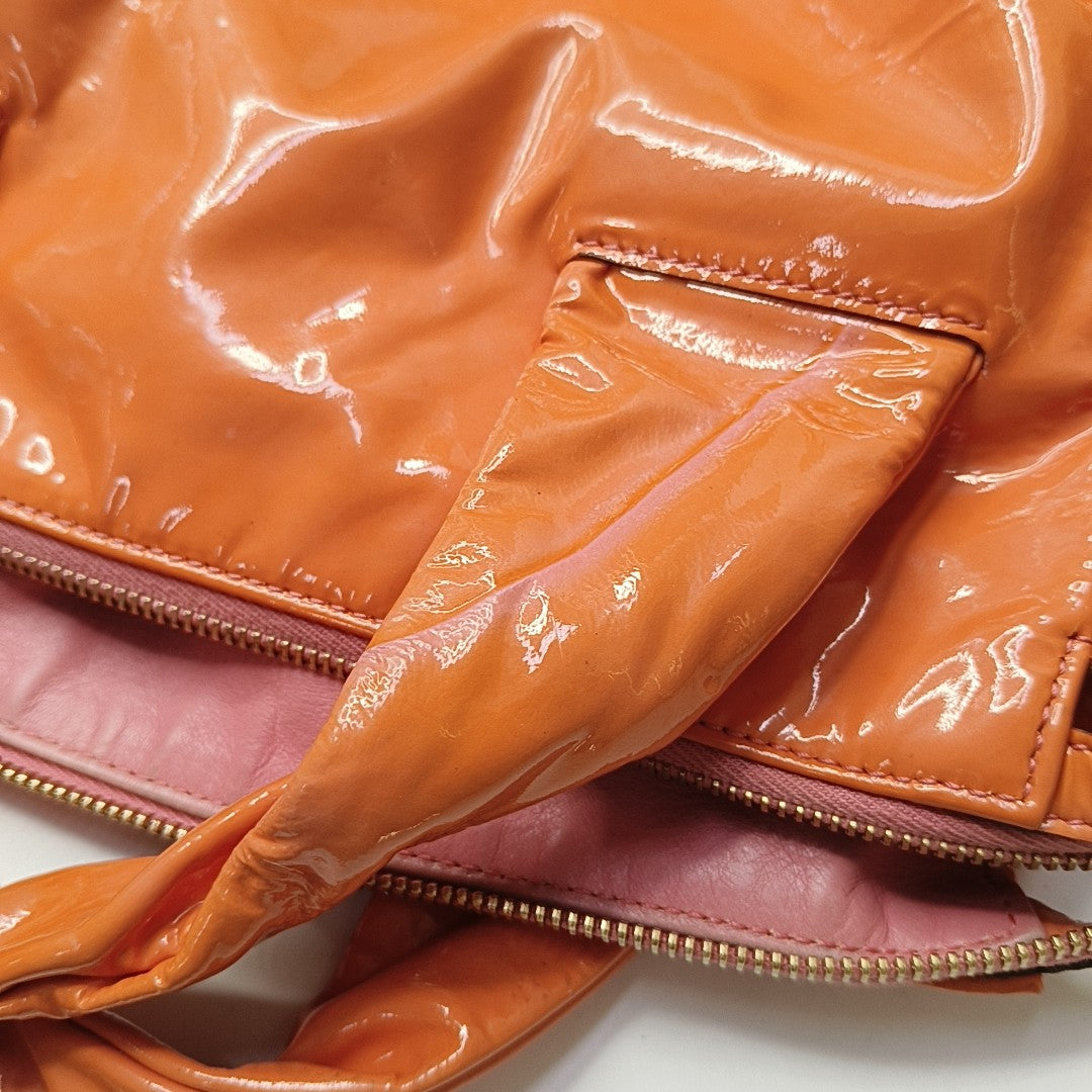 Calfskin Top Handle Bag Orange