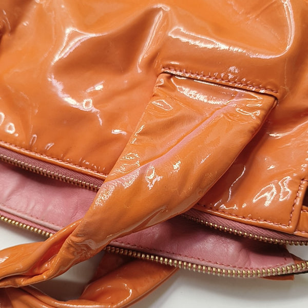 Calfskin Top Handle Bag Orange