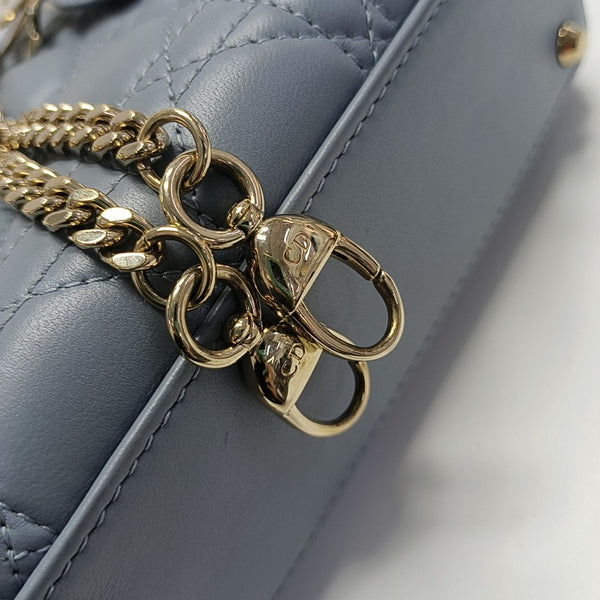 Lady Dior Mini Cannage Lambskin Blue