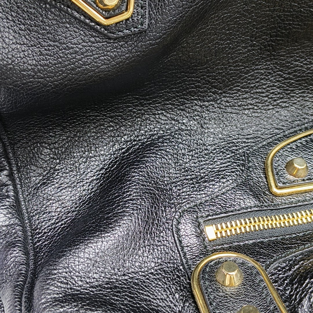 Classic Metallic Edge City Small Lambskin Black