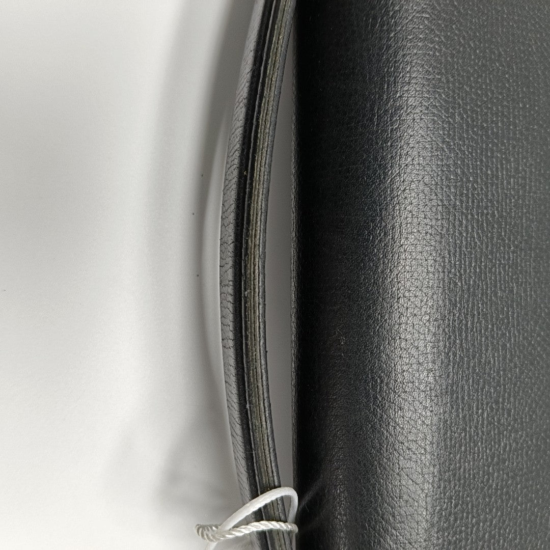 Leather Top Handle Bag Black