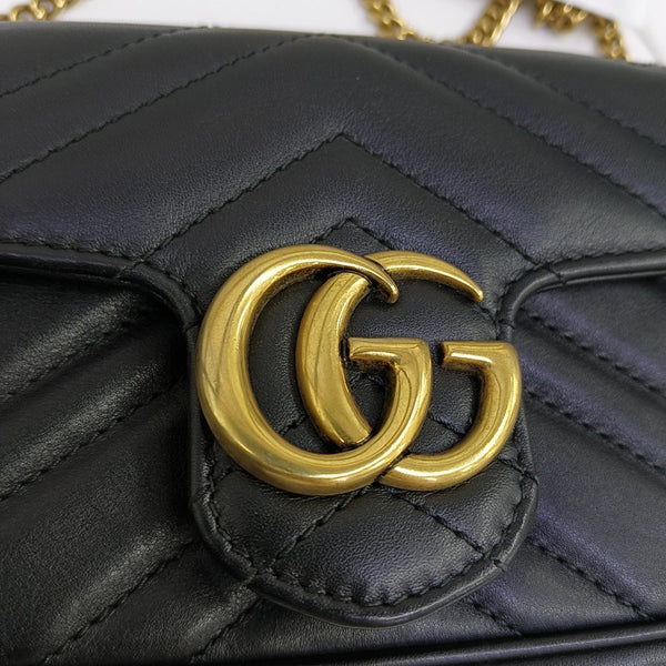 GG Marmont Mini Quilted Calfskin Black