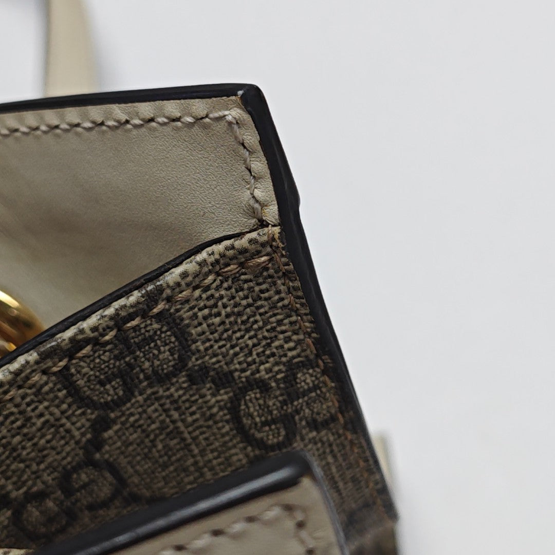 Padlock Small Monogram Coated Canvas Beige