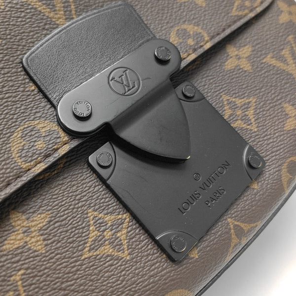 S LOCK Monogram Coated Canvas Brown