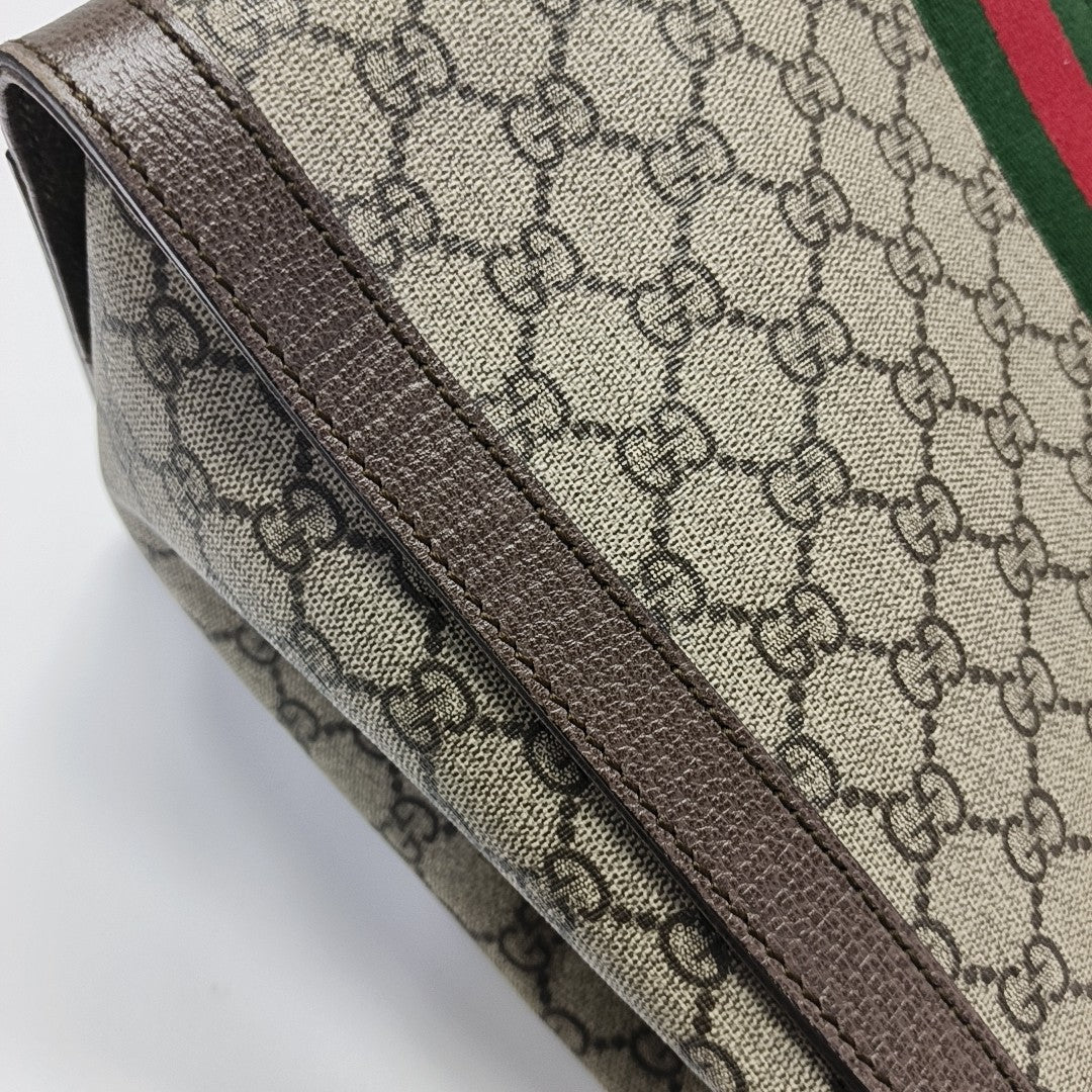 Ophidia Medium Monogram Coated Canvas Beige