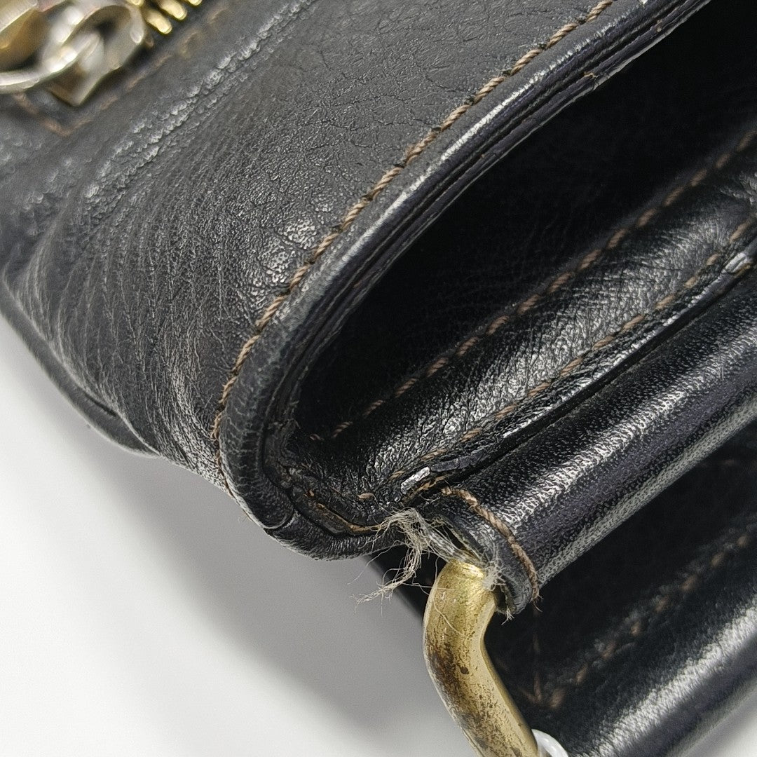 Calfskin Shoulder Bag Black