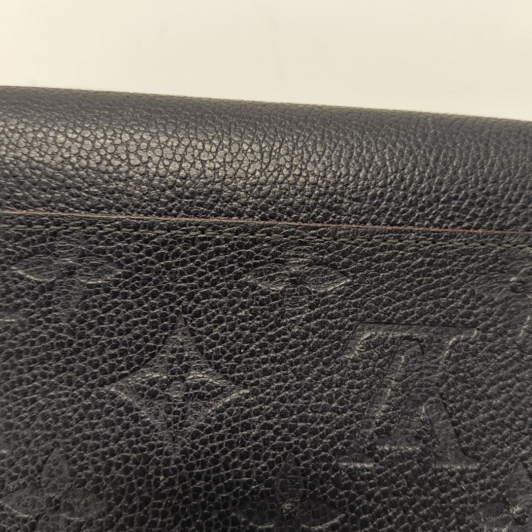 SARAH Monogram Calfskin Blue Wallet