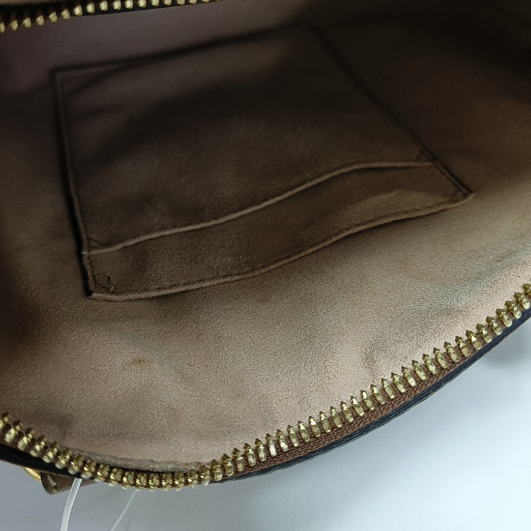 Monogram Coated Canvas Shoulder Bag Black