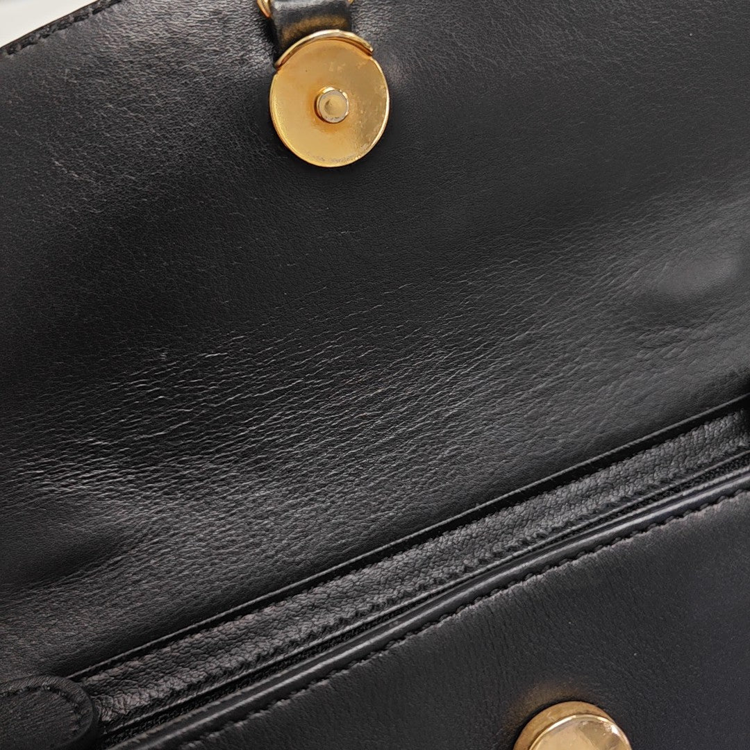Leather Shoulder Bag Black