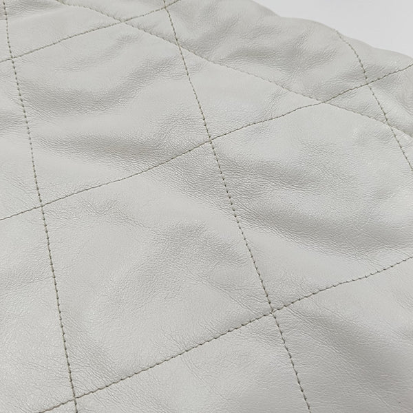CHANEL 22 Small Quilted Calfskin White