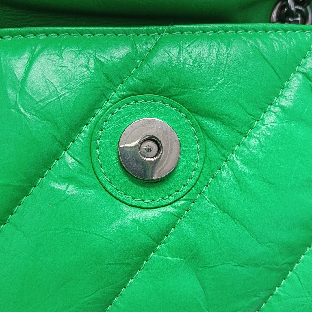 Crush Small Quilted Calfskin Green
