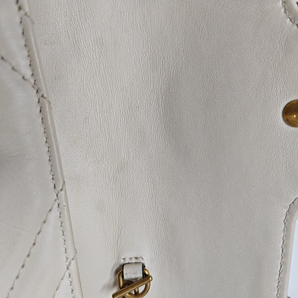 GG Marmont Mini Quilted Calfskin White